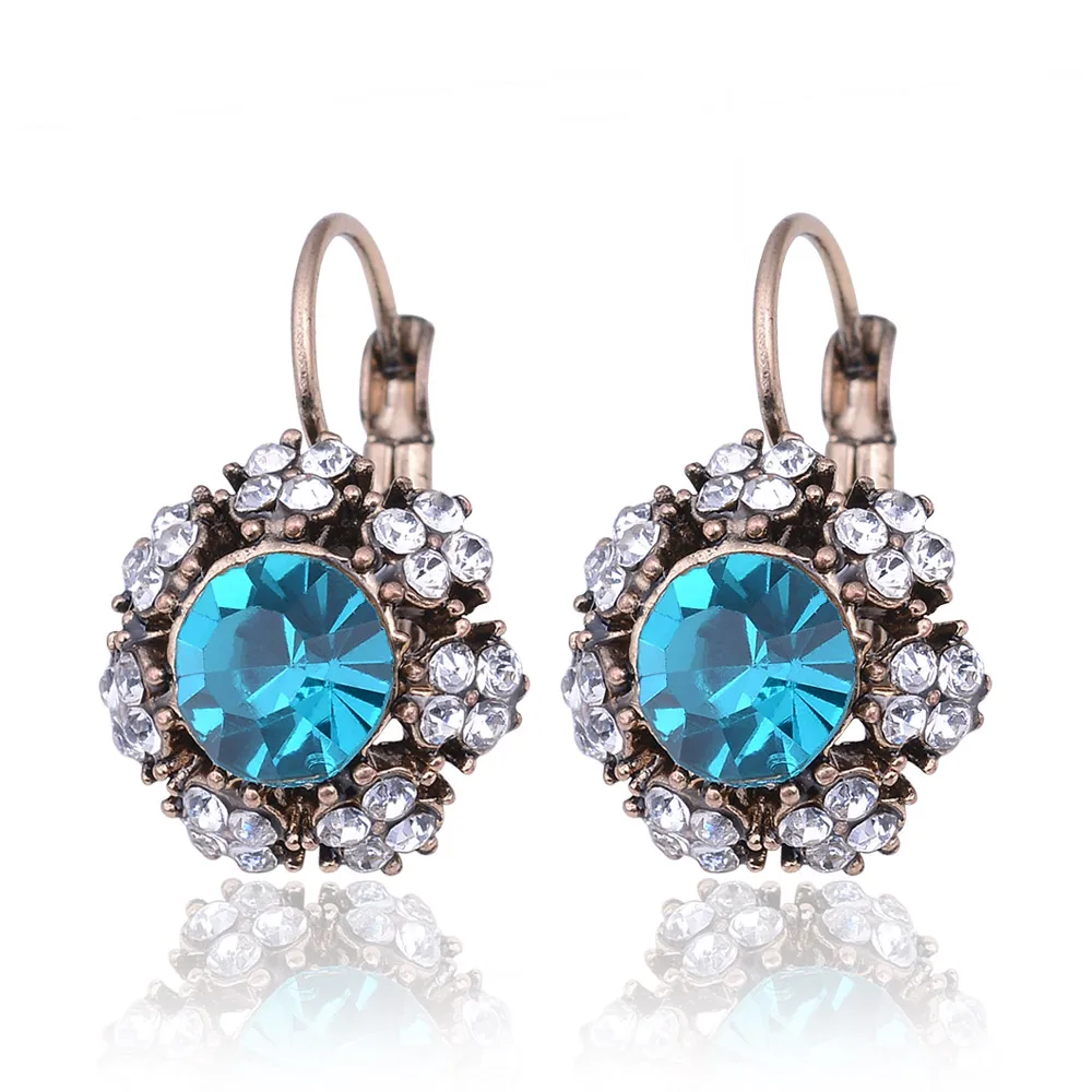 Женские винтажные серьги-подвески с кристаллами 16 цветов | Украшения и