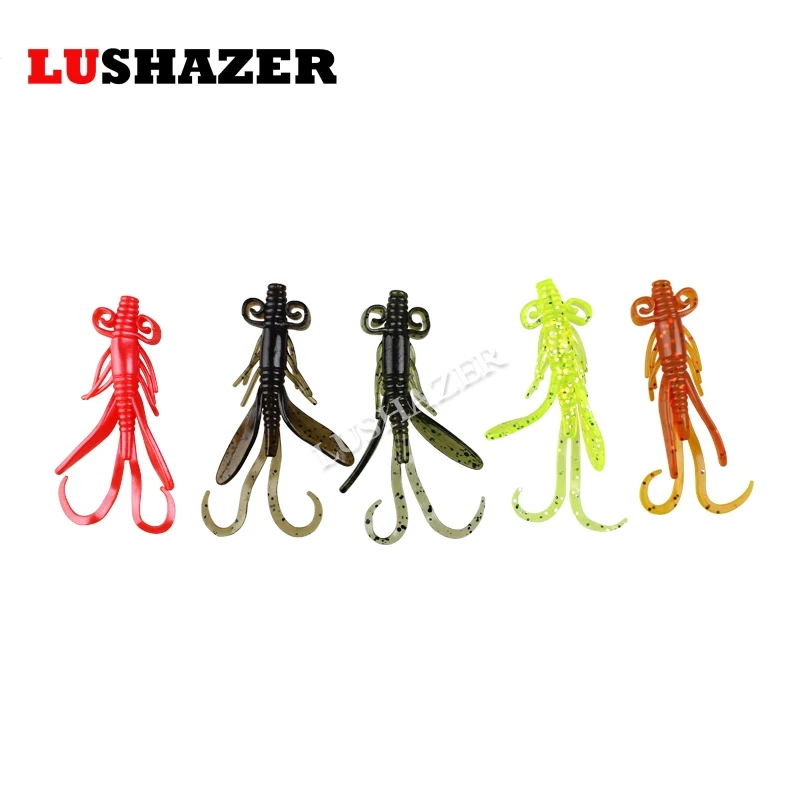 LUSHAZER 20 шт./лот мягкие приманки для рыбной ловли Мягкая приманка джиг воблер