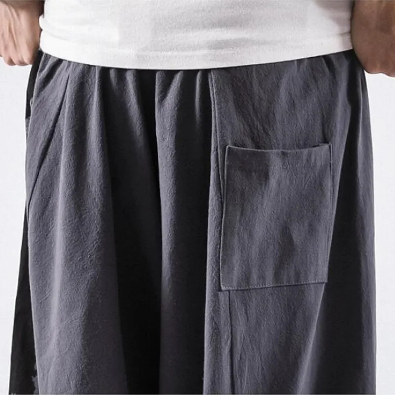 

2019 Sinicism Hip Hop Aladdin Hmong Baggy Cotton Linen Harem Pants Men Women Plus Size Wide Leg Trousers New Boho Casual Pants