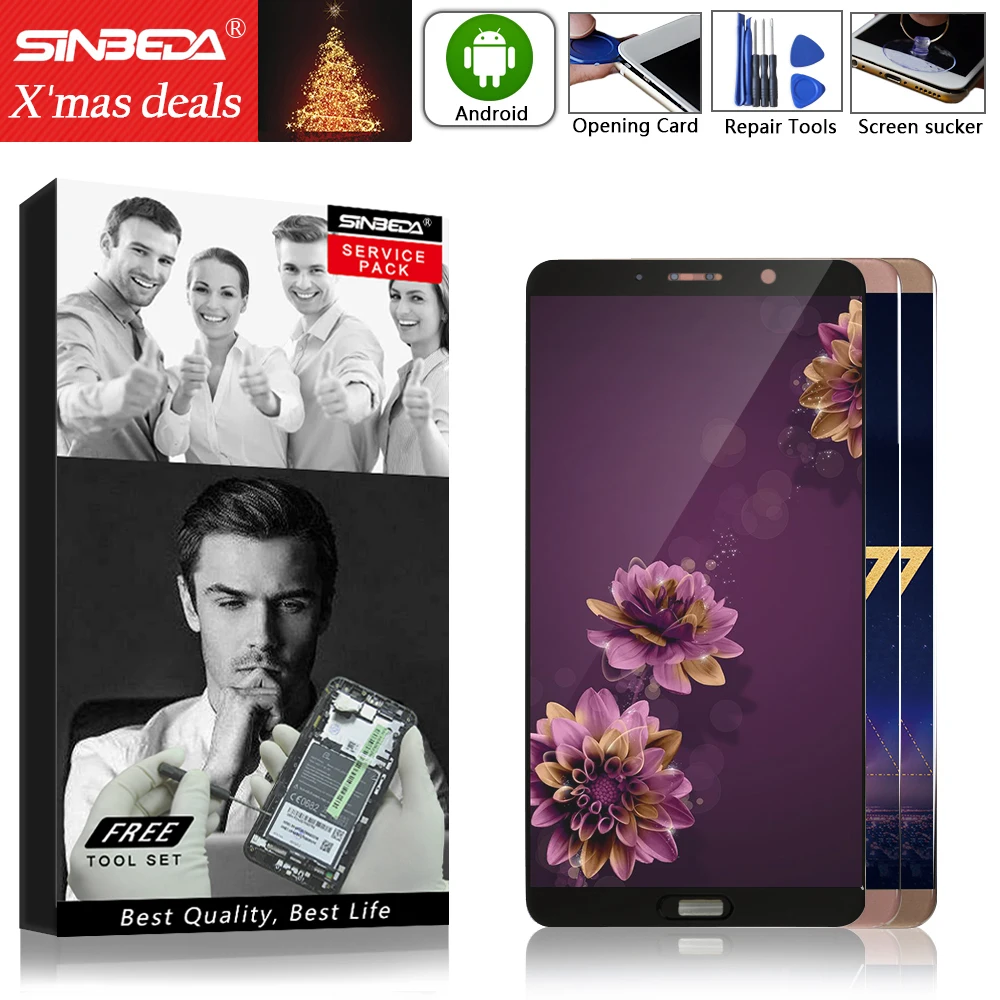 Кнопка отпечатков пальцев 5 9 ''ЖК дисплей для HUAWEI Mate 10 ЖК кодирующий