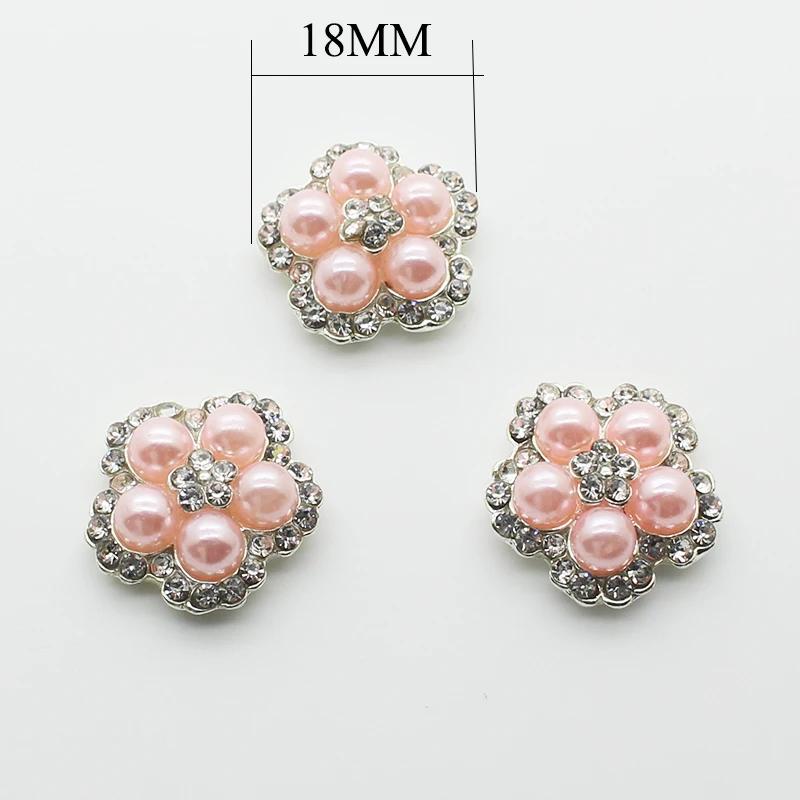 Женские кнопки для скрапбукинга 10 шт./лот 18 мм розовые жемчужные пуговицы из