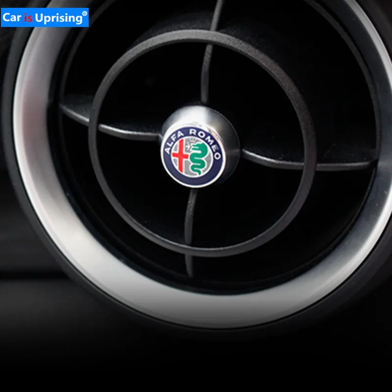 

4pcs NEW Aluminium Alloy Car Front Rear Air Conditioning Outlet Decoration Stickers For Alfa Romeo Giulia Stelvio Car styling