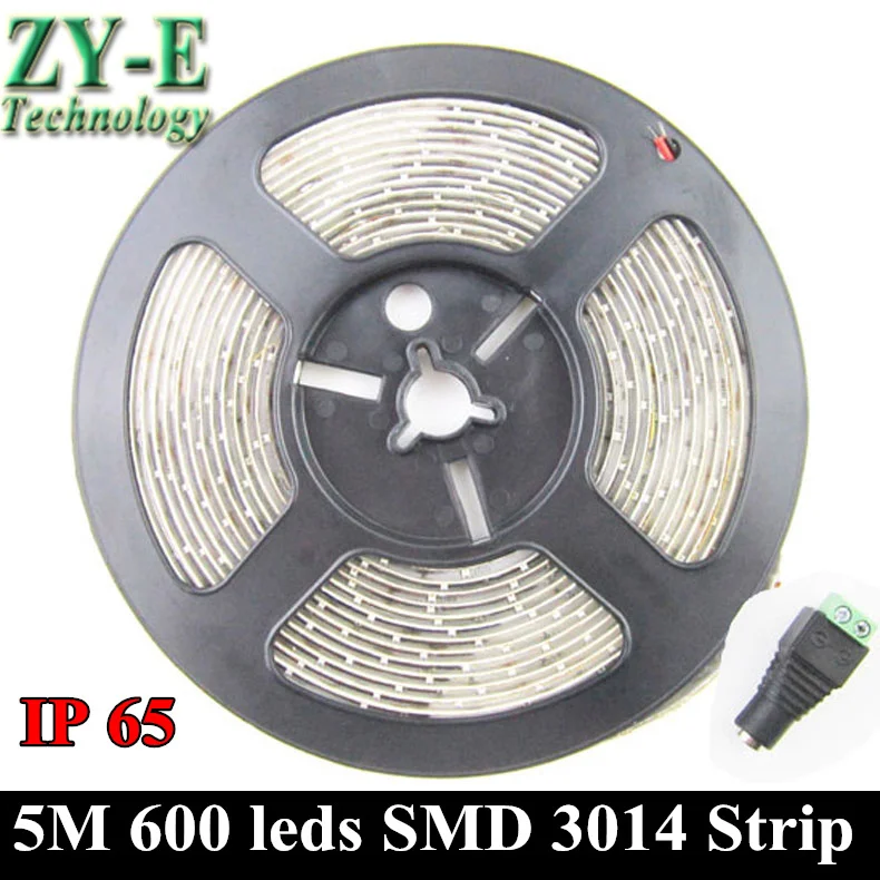Водонепроницаемая светодиодная лента IP 65 5M 600 LED 3014 SMD 12V 3M с фиксированной