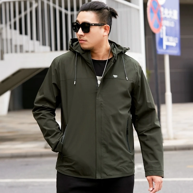 Большие размеры 8XL 7XL демисезонные мужские куртки однотонные модные пальто