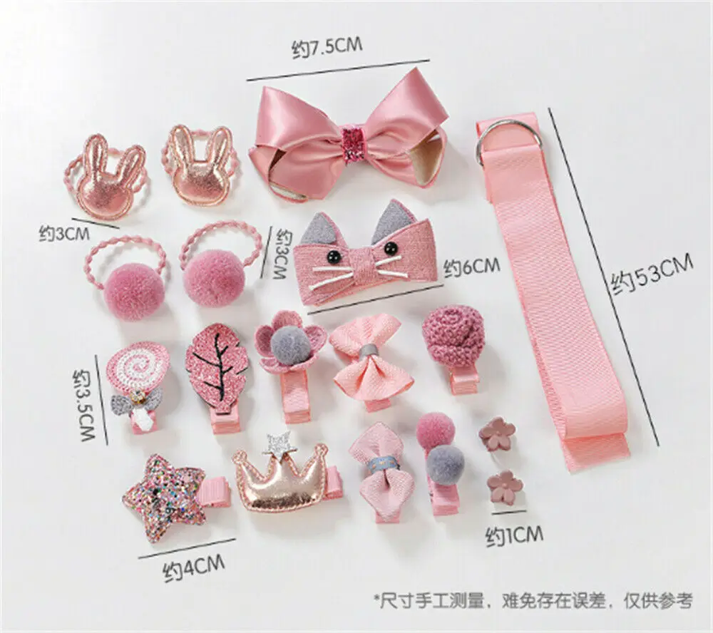 2019 Accessories Headwear 18pcs/Set Baby Girl Bowknot Hair Clip Flower Hairband Gift Box Set Cute Princess Prop | Детская одежда и