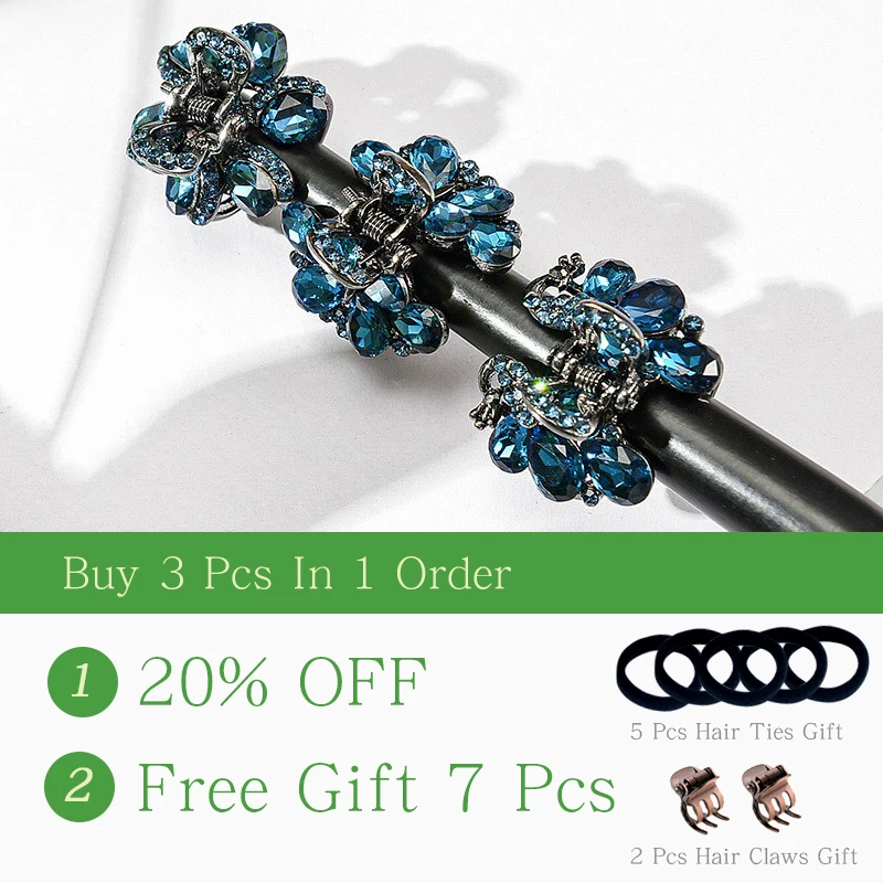 highquality 2.5cm small hair claws clamp crab Glass crystal Rhinestone Flower Vintage Hair Clip Mini Metal Hairpin Accessories | Украшения
