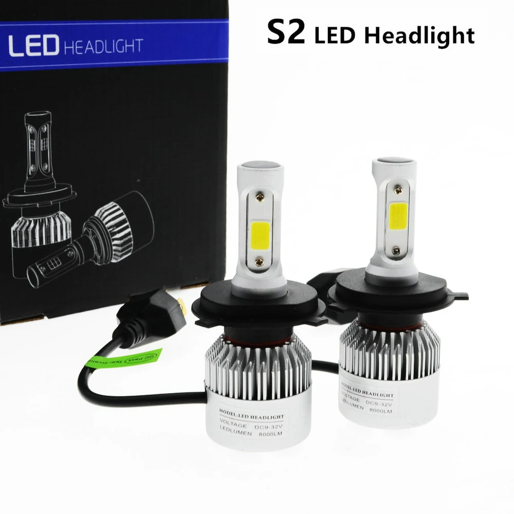 S2 супер яркий сов монолитный блок светодиодов H4 светодиодный лампы H7 H11 H1 9005 9006 9007