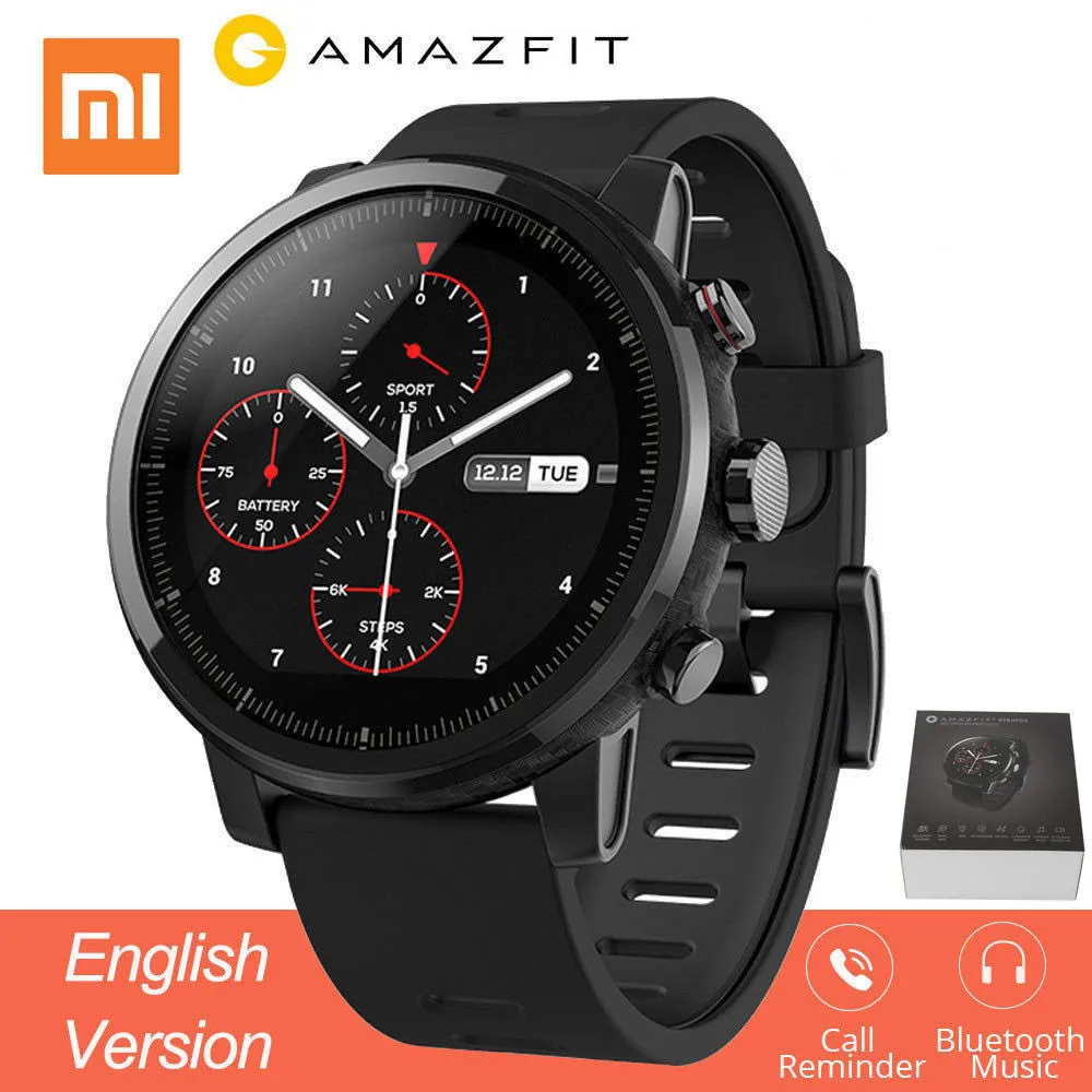 Xiaomi Huami Amazfit Stratos/Watch 2 мужские умные часы с gps PPG пульсометром 5 АТМ водонепроницаемые наручные часы Android и iOS App