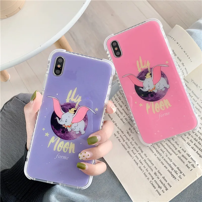 Милый мультфильм Dumbo IMD четыре стороны антидетонационный синий розовый мягкий