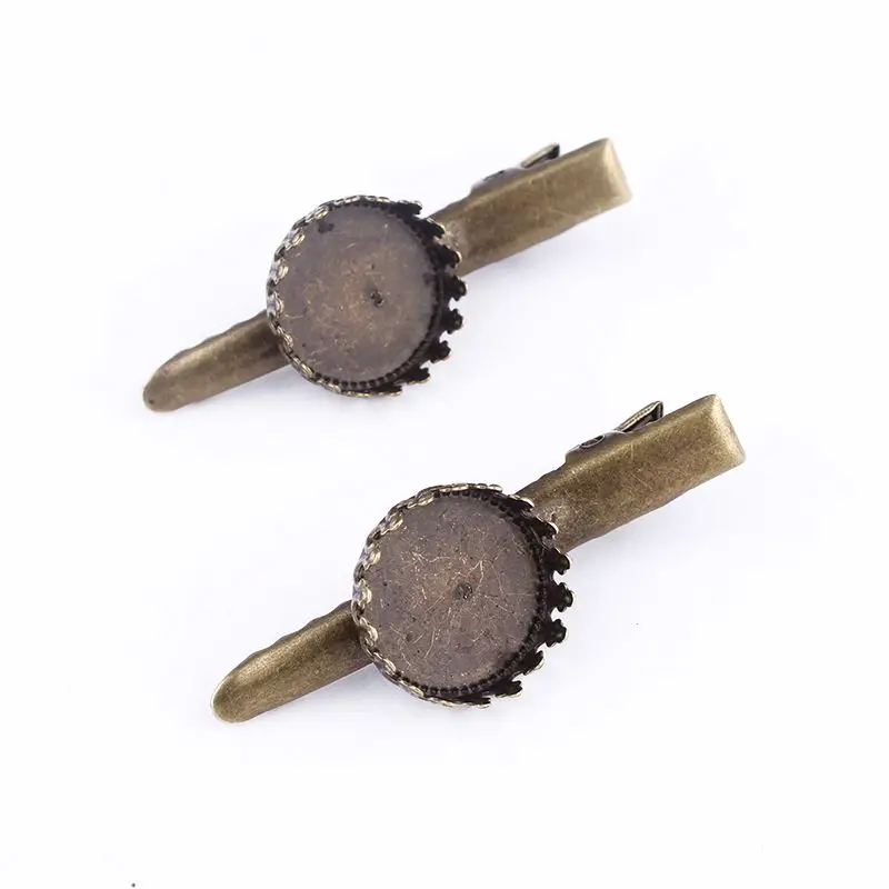 

15/18/20mm 5pcs High Quality Bronze Plated Copper Material Hairpin Hair Clips Hairpin Base Setting Cabochon Cameo
