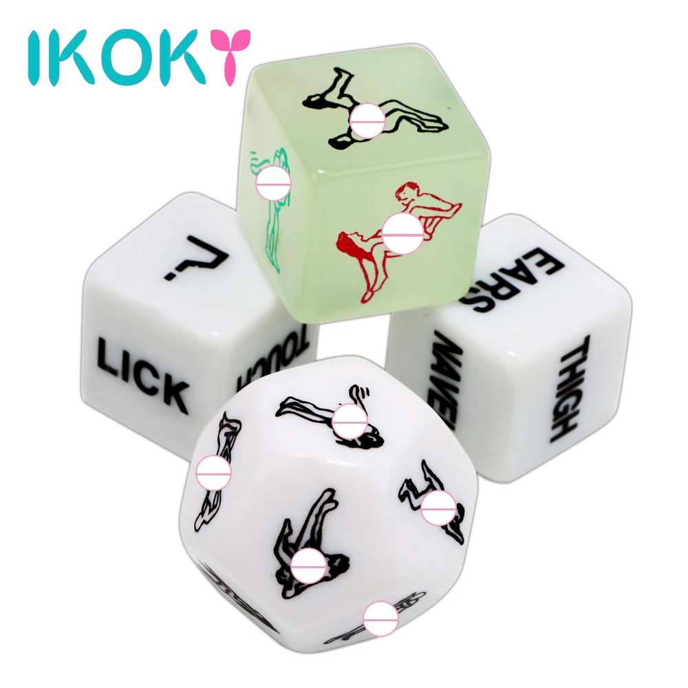 IKOKY 4 pcs/set Erotic Toys 12 Sides Sex for Couple Funny Adult Games Dice Humour Gambling Crap | Красота и здоровье
