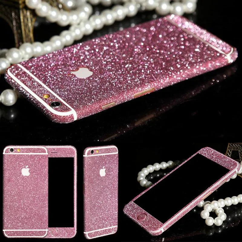 Bling Стикер Чехол Для Apple iPhone 6 s Plus Всего Тела телефон Оболочки Наклейку Кожи Блеск