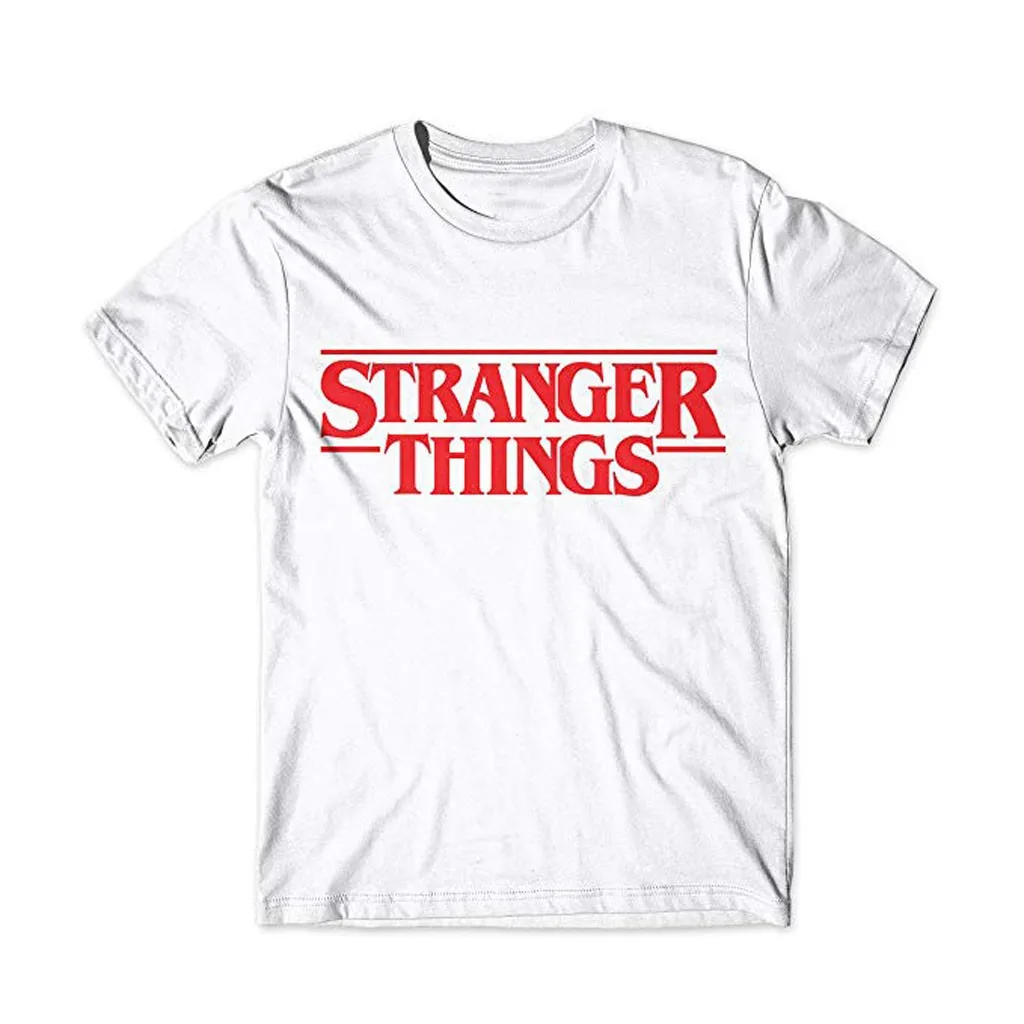 wh Мужская Повседневная футболка stranger things, Приталенная футболка с принтом, топы, тонкая футболка с круглым вырезом, летние топы d90715 - Цвет: wh