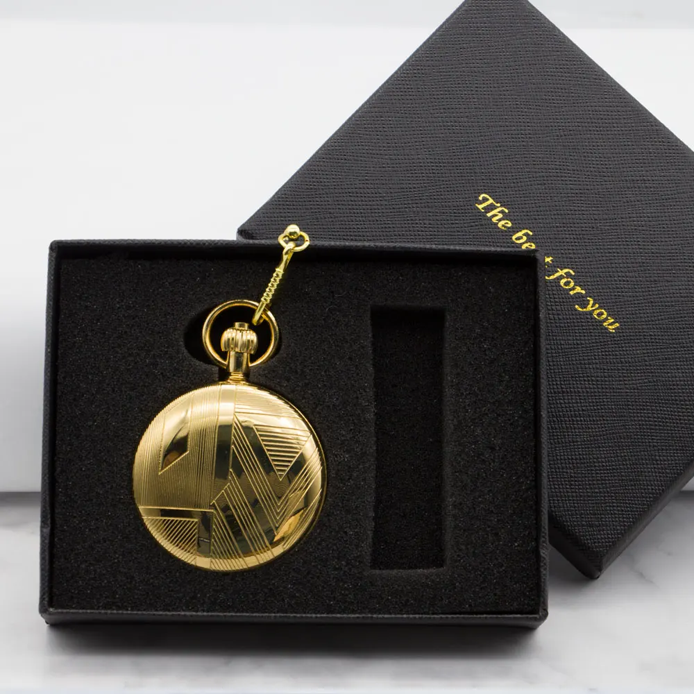 

Vintage Men Mechanical Pocket Watch Classic Fob Watches Retro Vintage Gold Case Black Dial for Men Women PJX1319