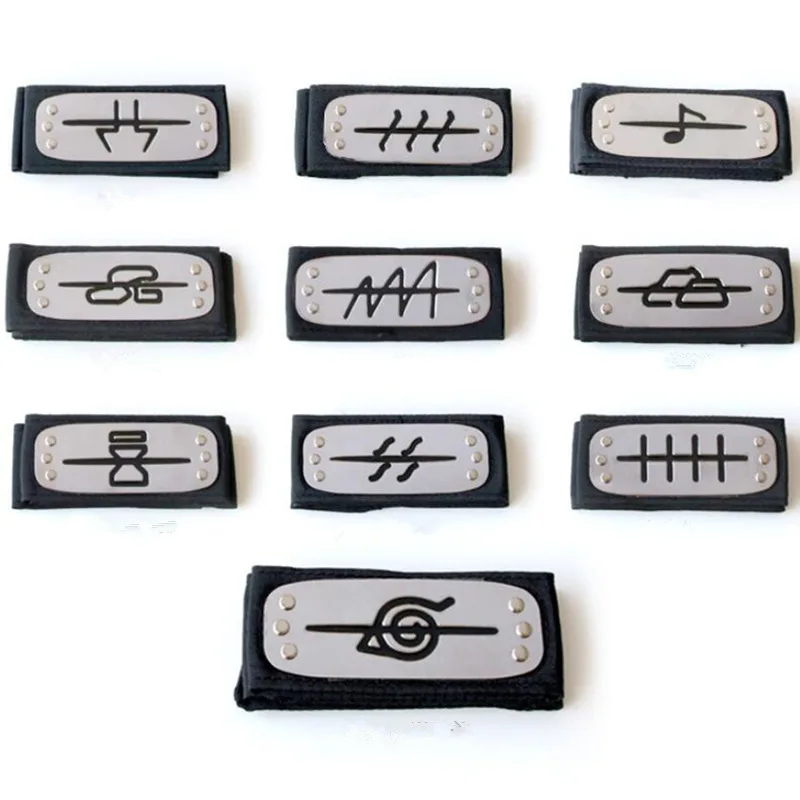 

Anime Kakashi Sasuke Hidden Leaf Village Headband Konoha Ninja Cosplay Armband Headwear