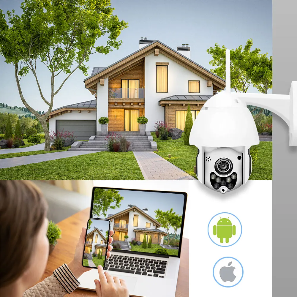 IP камера наружная WiFi 2MP 1080P Беспроводная PTZ скоростная купольная CCTV IR Onvif ip Wi Fi IpCam