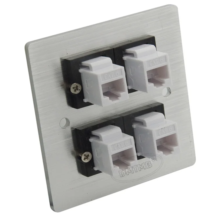 Алюминиевая настенная пластина с 4 X RJ45 и поддержкой DIY|wall plate|rj45 platerj45 wall plate |