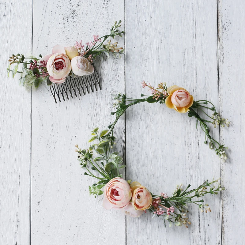 Женская расческа для волос с цветами и повязкой на голову|Украшения волос| |
