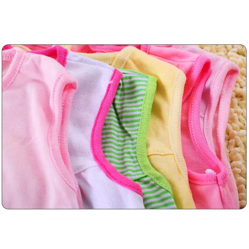 Летняя футболка для девочек хлопковая с цветочным принтом маленьких без рукавов