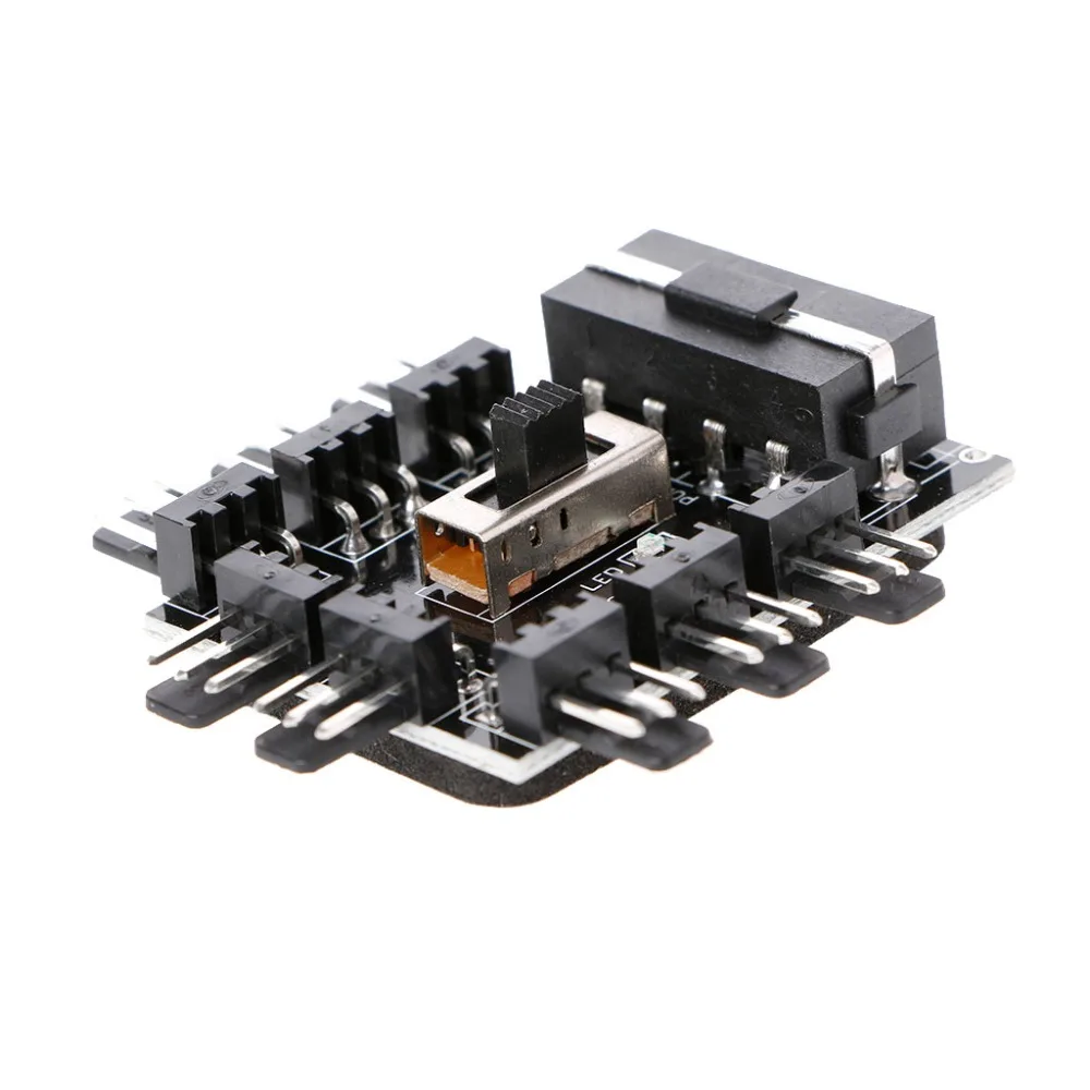 Для компьютера ПК водяного охлаждения Системы IDE/SATA Molex 1 до 8 способ сплиттер Вентилятор охлаждения концентратор 3-контактный 12V Мощность разъем PCB адаптер