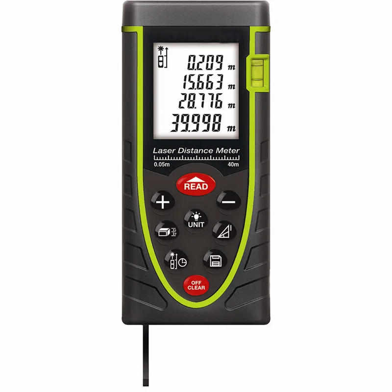 Лазерный дальномер RZ40 40 м измеритель расстояния с пузырьковым уровнем