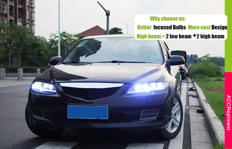 Автомобильный Стайлинг для Mazda 6 головной светильник s U angel eyes 2003-2008 для Mazda 6 светодиодный светильник Q5 bi xenon объектив СВЕТОДИОДНЫЙ прожектор