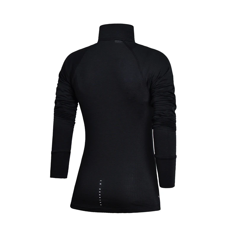 Женская футболка с длинным рукавом Li Ning теплая облегающая флисовой подкладкой