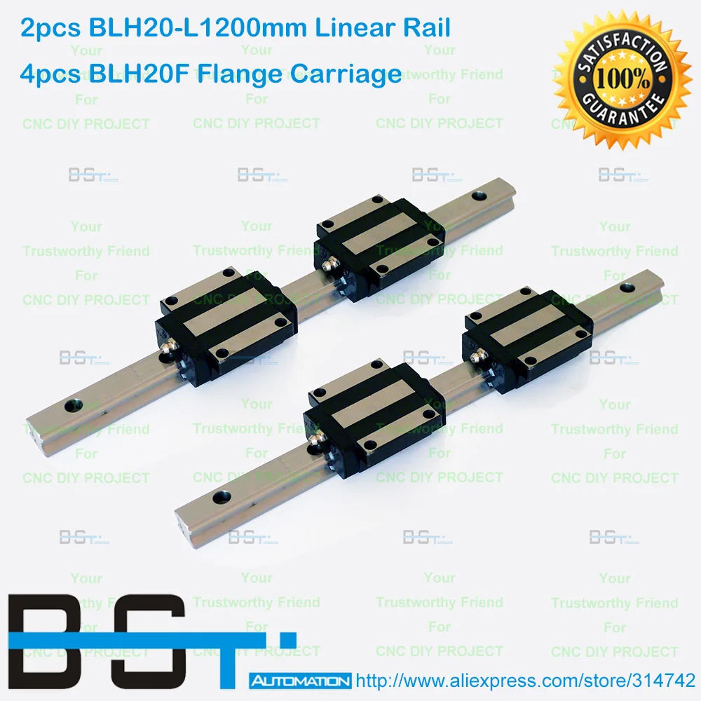 BSTMOTION 20 мм квадратный линейный направляющий 2 шт. BLH L 1200 рельс + 4 BLH20F фланец