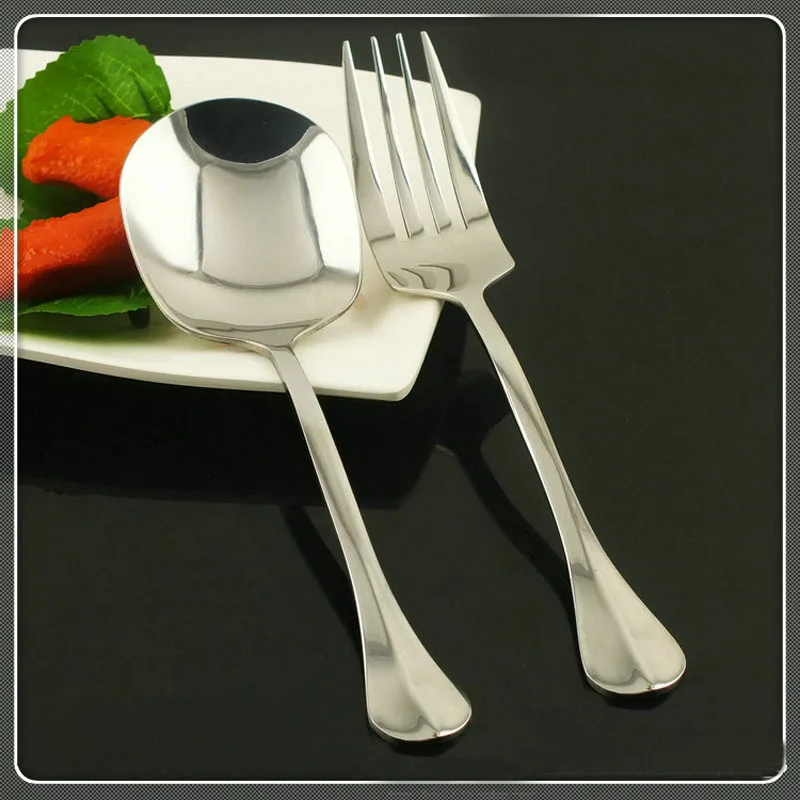 Ложка для салата из нержавеющей стали 2 шт.|dinnerware set|stainless steel foodstainless buffet |