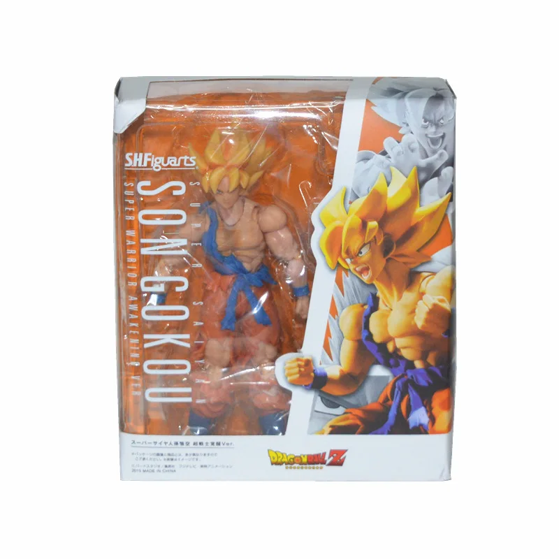 Huong Аниме Фигурка 17 см Dragon Ball Z SHFiguarts Son Gokou Super Warrior Awakening Ver. ПВХ фигурка