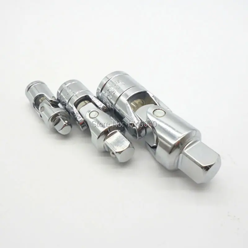 3 Pc 1/4&quot 3/8&quot 1/2&quot Universal Joint Set Ratchet Angle Extension Bar 4 Square Drive Sockets Adapt Bendy Flexible |