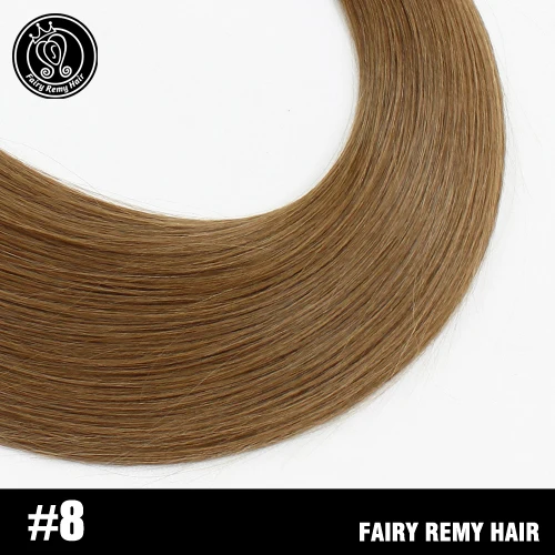 #8 Сказочные волосы remy, 100 г/шт., настоящие европейские Прямые Натуральные кудрявые пучки волос, 16 дюймов, платиновый блонд, волосы Remy для наращивания - Цвет: #8