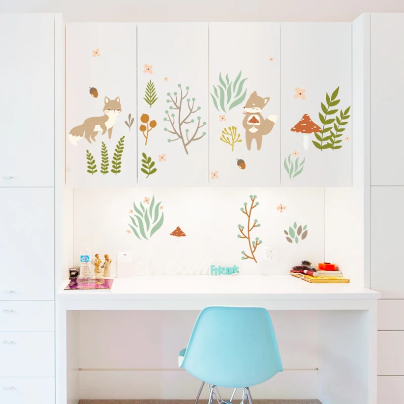 DIY наклейки на стену прекрасный лиса для детской комнаты Съемный книги по