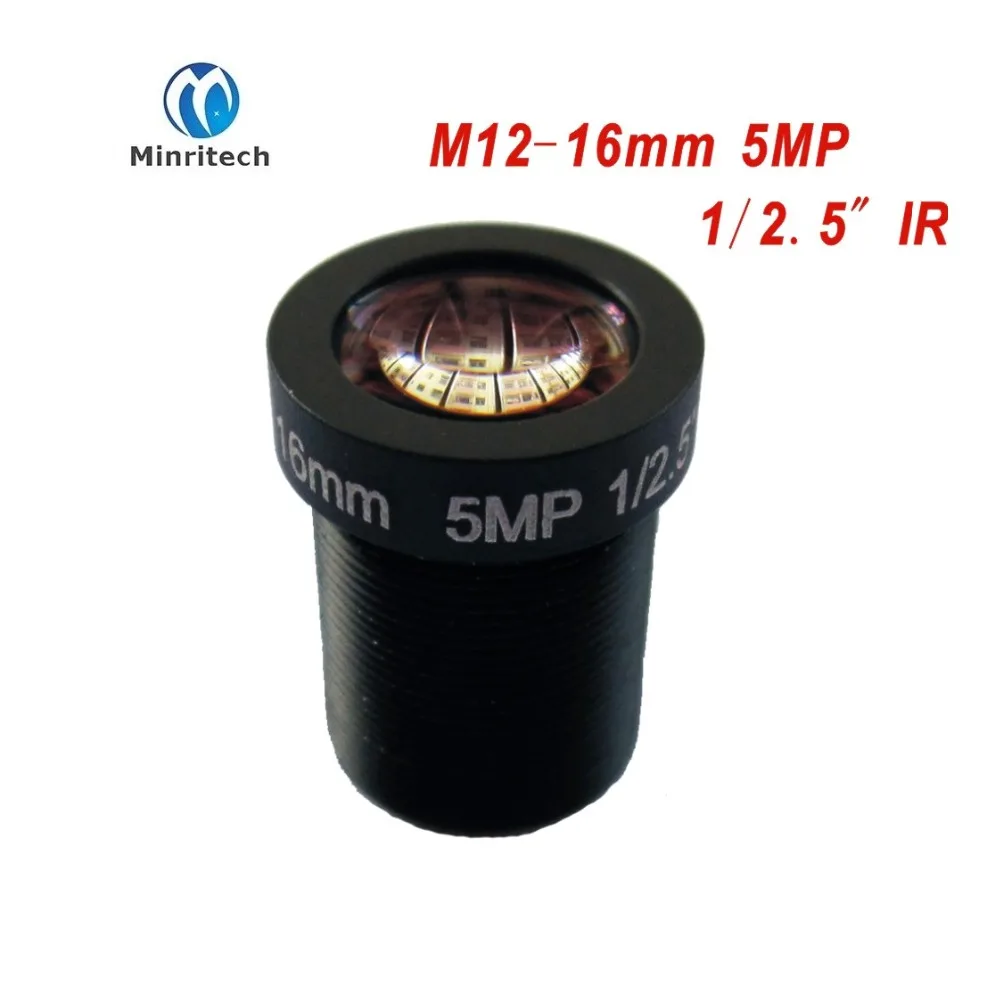 

5MP 1/2.5" 16mm 27 Degrees CCTV Fixed Iris IR Board Lens M12 MTV Mount for 960P 1080P 2MP 3MP 4MP 5Megapixel Analog IP Camera