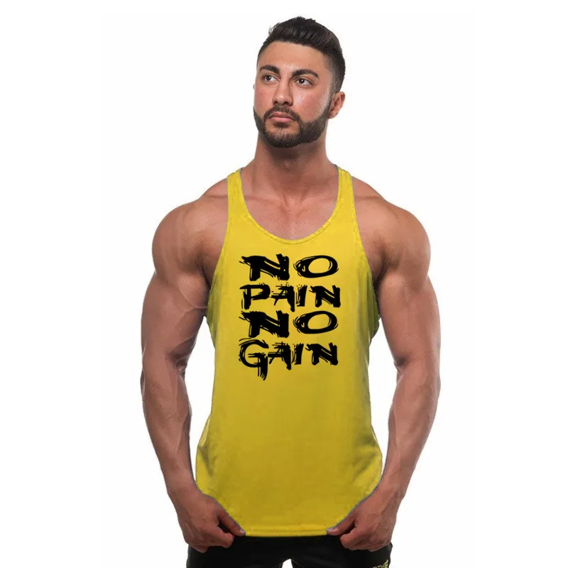 2019 NOPAIN NOGAIN одежда для бодибилдинга мужские спортивные майки майка фитнеса