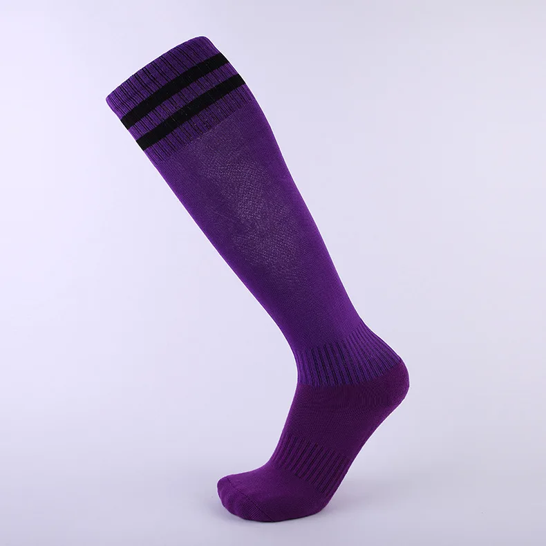 purple Профессиональные спортивные носки для футбола для мужчин, женщин и детей Дышащие гольфы для детей, взрослых, носки для баскетбола, бега, футбола - Цвет: purple