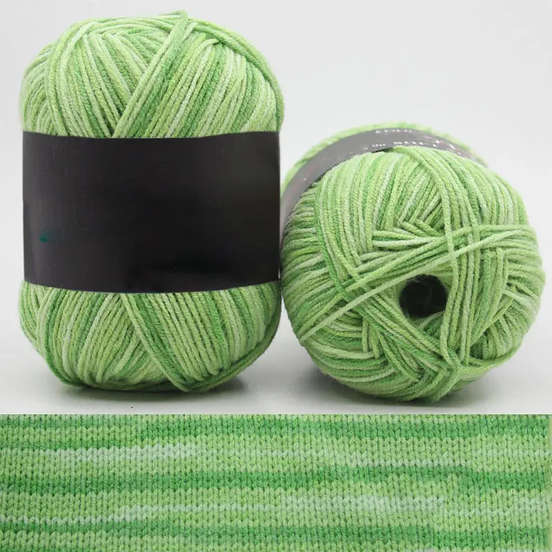 Hot Wholesale 50g/ball Colorful Section-dyeing Wool Yarn Baby Milk Cotton Soft Acrylic Yarn for Hand Knitting Crochet