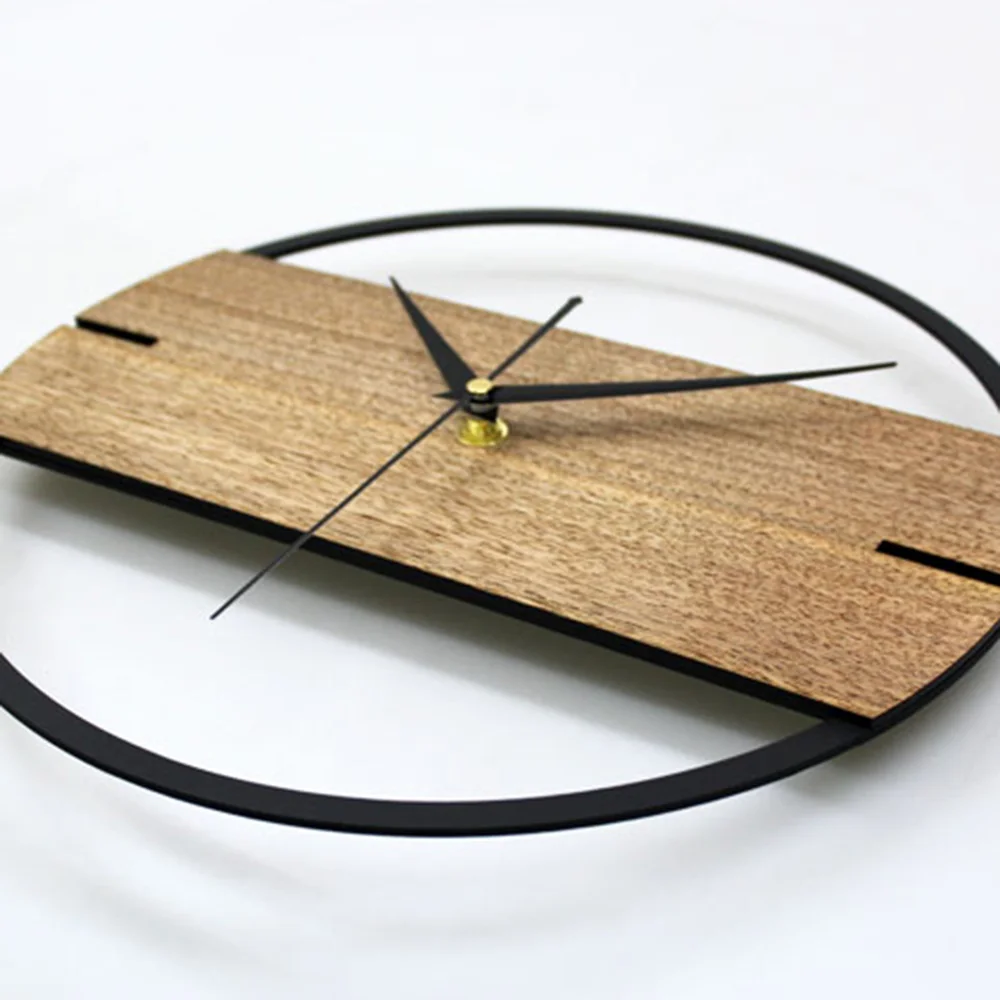 Модные Простые бесшумные деревянные настенные часы в скандинавском стиле для