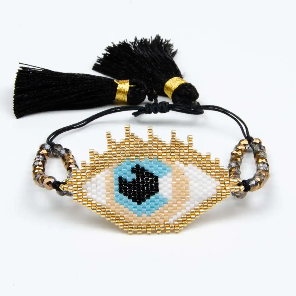 Go2boho браслет от сглаза миюки браслеты золотые бусины дельки женские ювелирные