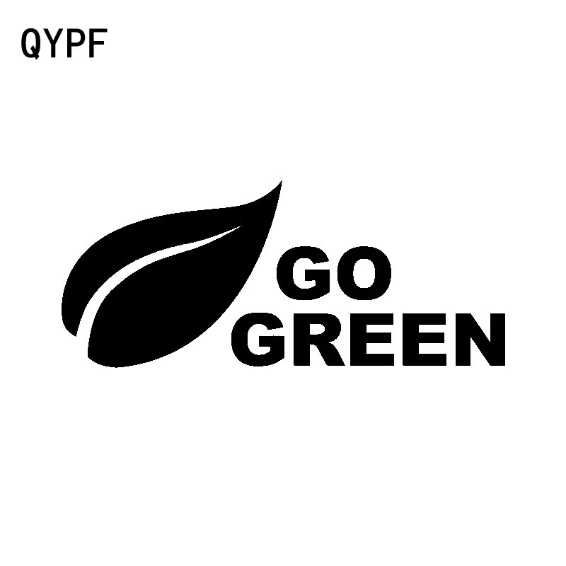 QYPF 15 3 см * 6 5 GO GREEN забавная Наклейка на окно автомобиля наклейка Черный Серебряный