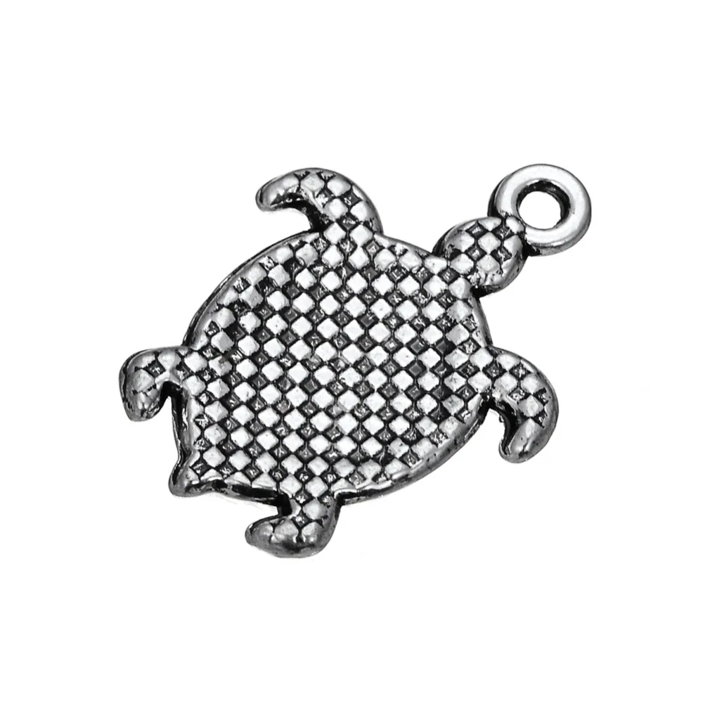 

my shape Antique Silver Plated Sea Turtle Charms Pendants DIY Jewelry Making Wholesale 10pcs
