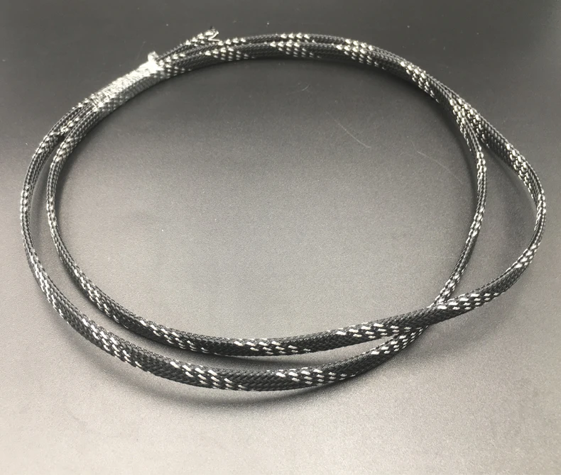 black Silver 6 мм Цвет желтый, синий; размеры 34–43 Золотой высокой плотности сетчатый предохранитель RC автомобиль с возможностью расширения нейлон под змеиную кожу оплетка PET защиты оболочки проводов кабельная муфта - Цвет: black Silver
