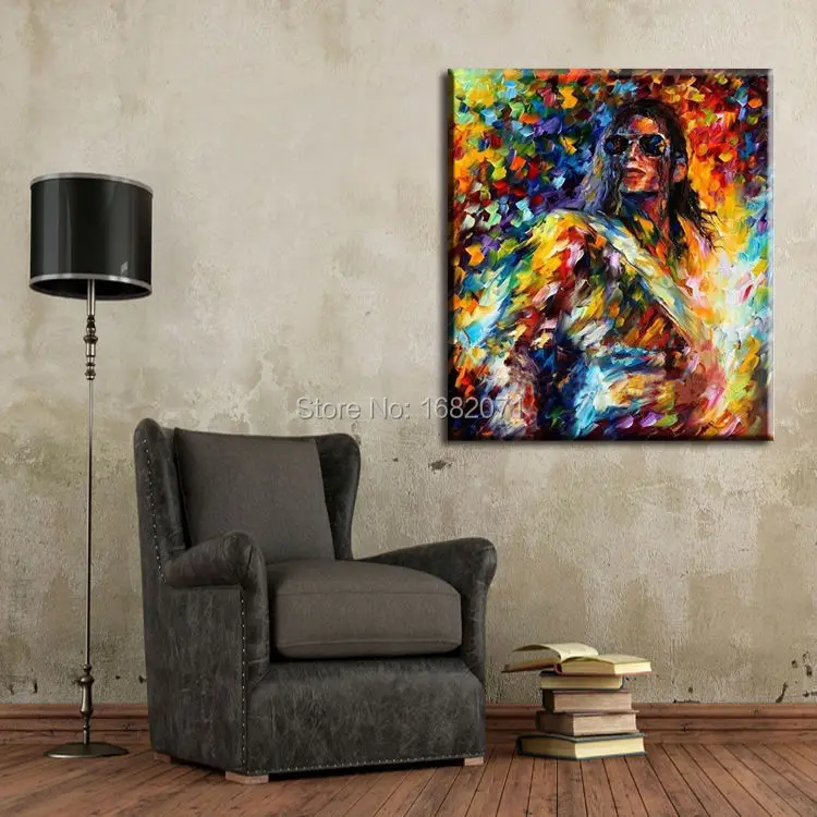 Высококачественная абстрактная масляная живопись Майкла Джексона ручная