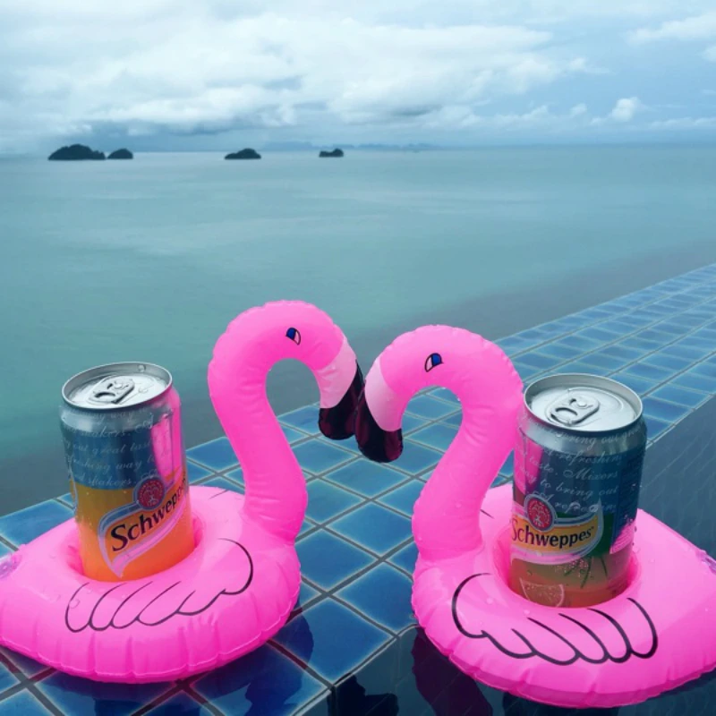 10 шт. хит продаж Розовые надувные держатели для напитков плавающий плавательный
