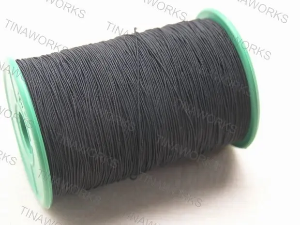 

FREE SHIPPING 400 Meters Black Cotton Stretch Elastic Cord 0.5mm