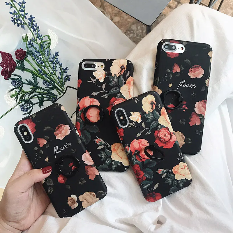 Чехол для телефона в стиле ретро с изображением розы и кольца цветами iphone 8 7 6 6s Plus