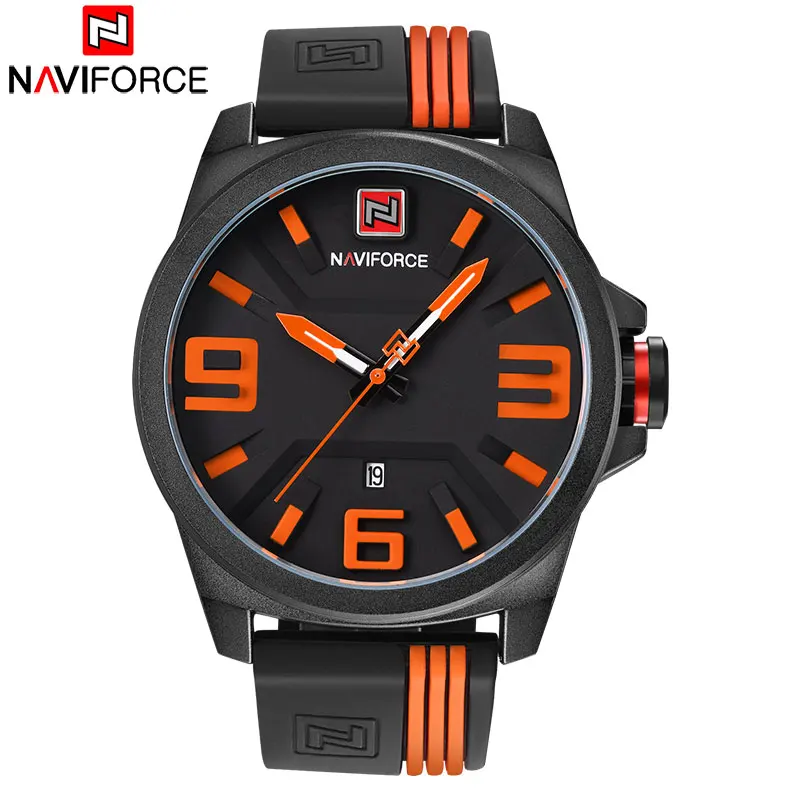 NAVIFORCE Брендовые мужские спортивные часы водонепроницаемые аналоговые кварцевые