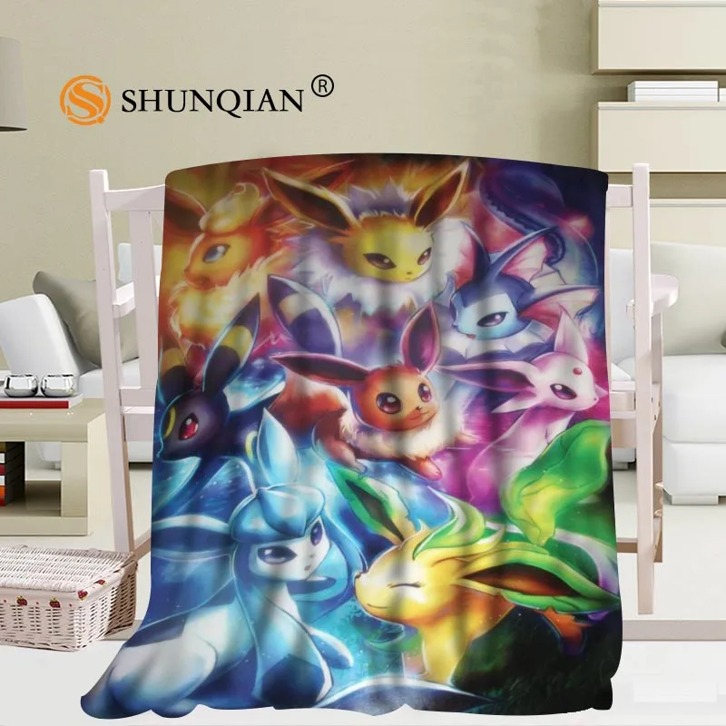 Blanket Пользовательские Eevee(Покемон) одеяла из фланелевой ткани 56x80 дюймов 50X60 дюймов 40X50 дюймов диван кровать плед ребенок взрослый теплое одеяло - Цвет: Blanket