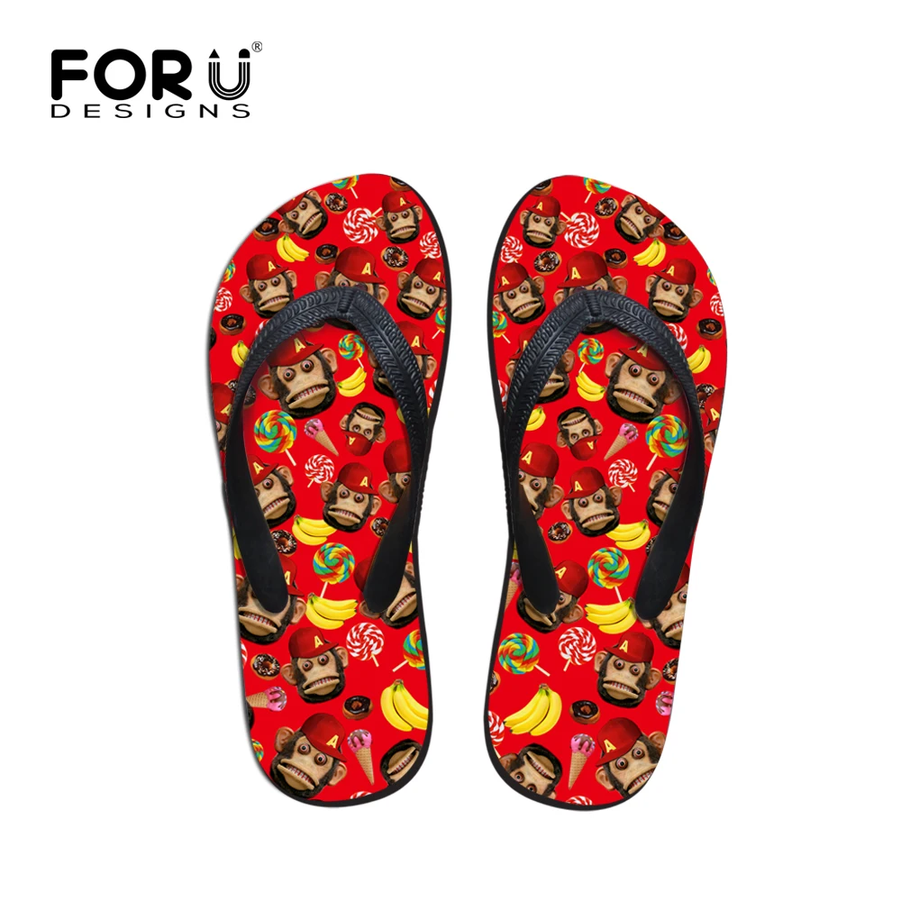 Новинка летние женские Вьетнамки красивые тапочки на плоской подошве с принтом