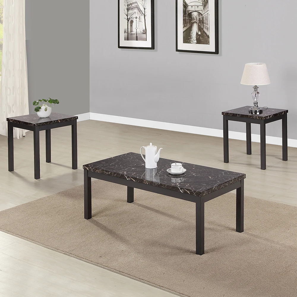 Кафе столы 3 шт современный стиль искусственный мраморный журнальный столик с